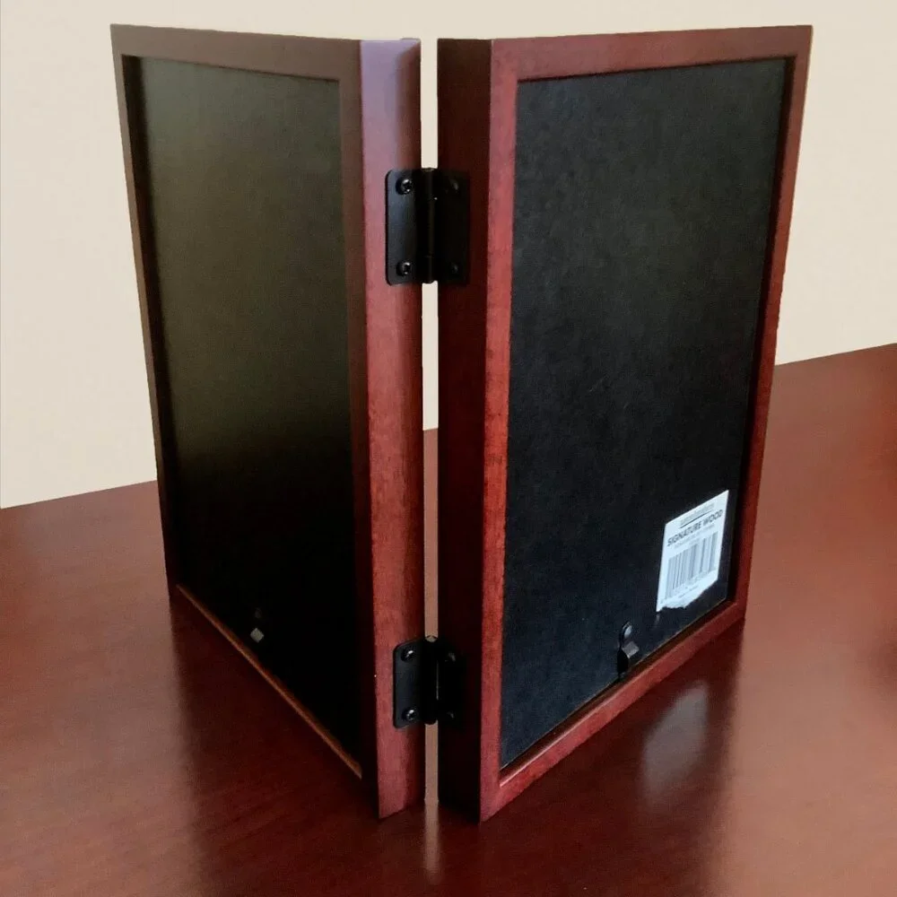 EUC Aaron Brothers Signature Wood Double 5 x 7 Frame - Coffee Bean
